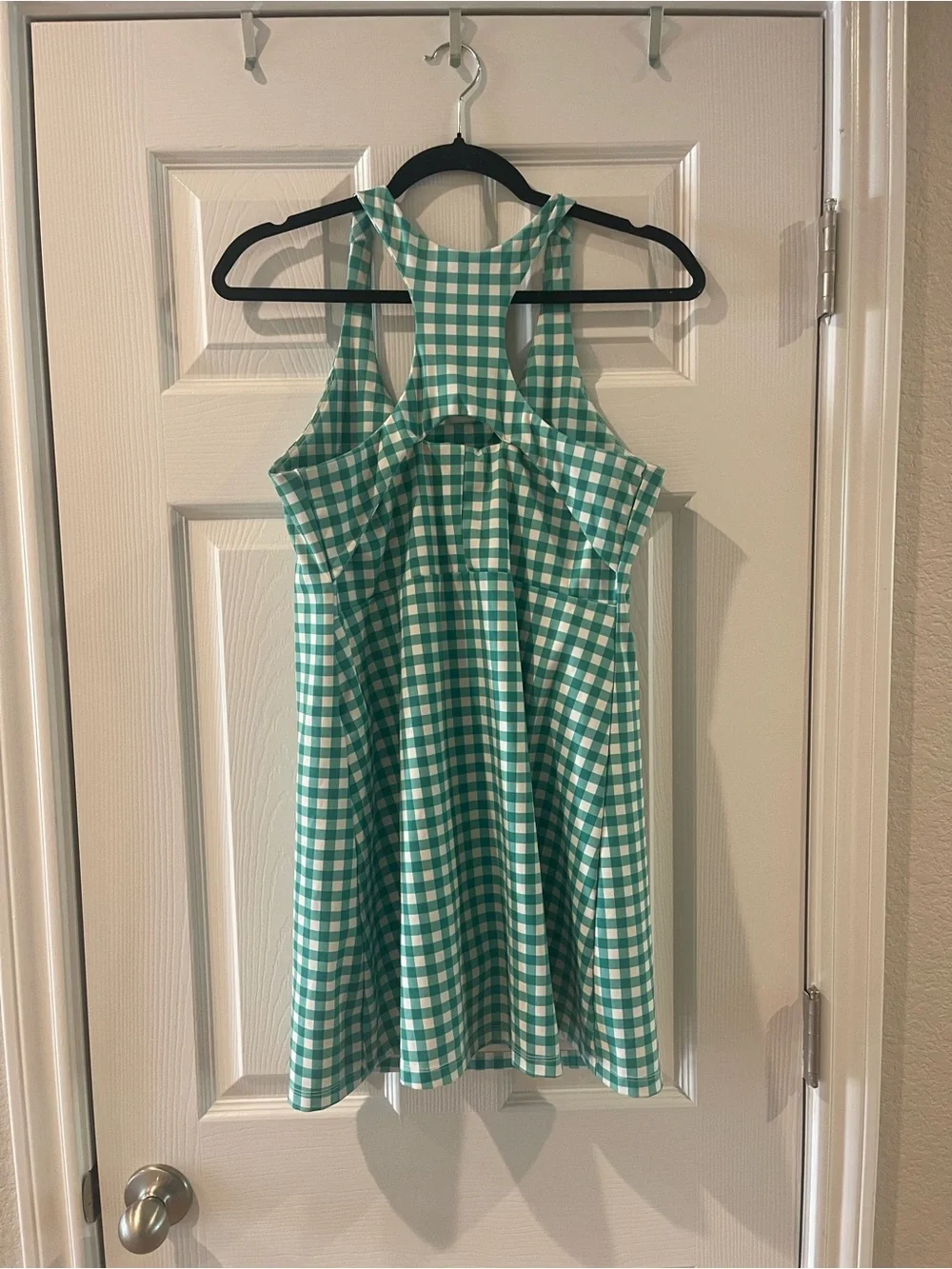 J. Crew Green Gingham and White Athletic Dress with Built in Shorts. Size Small